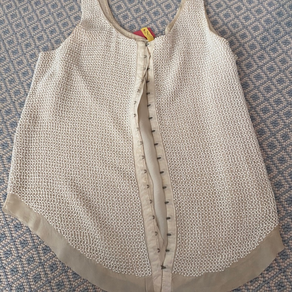 Renzo & Kai beaded white silk top
